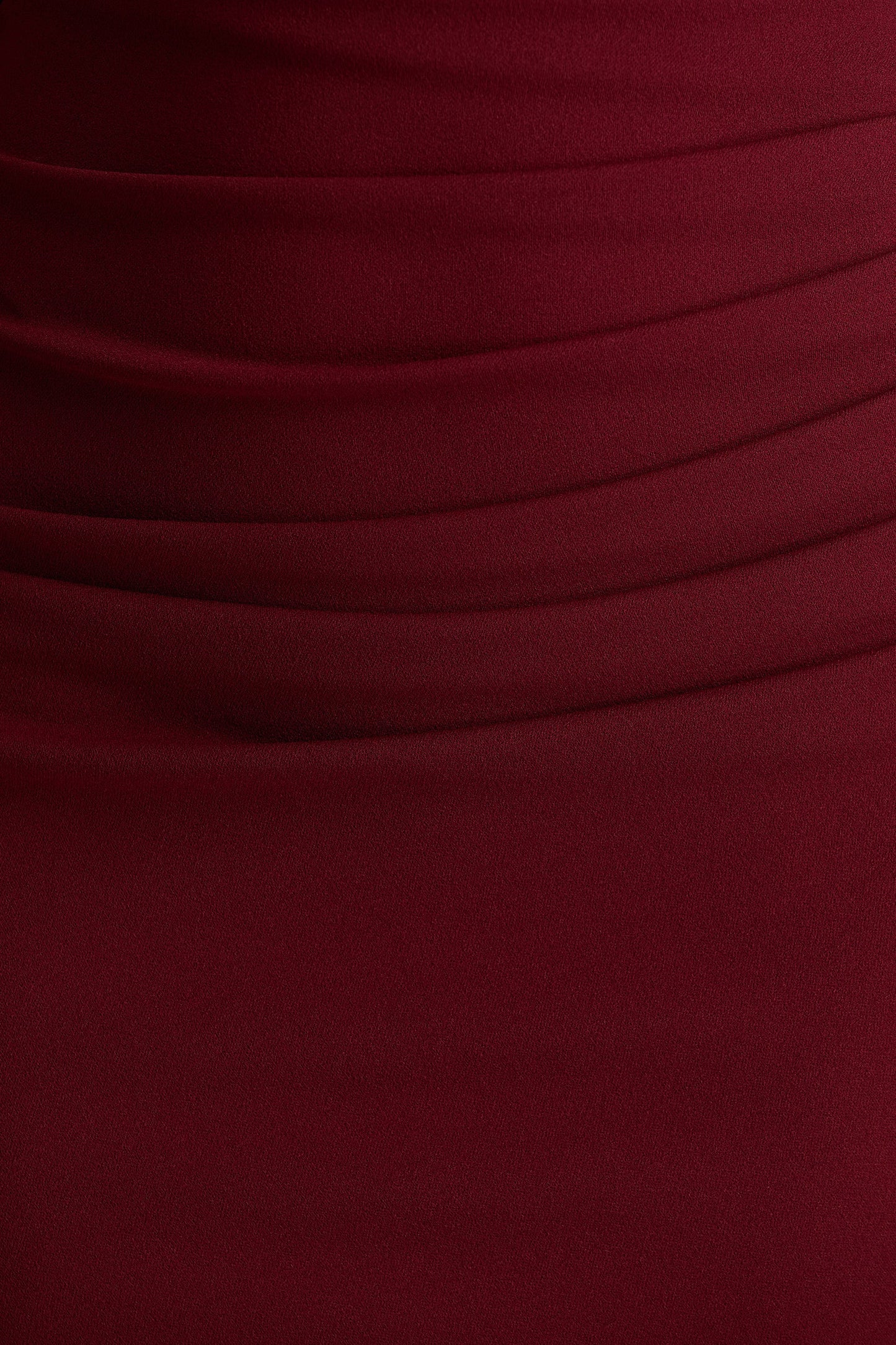 Leah Burgundy Asymmetric Neck Midi Dress With Cape Sleeve