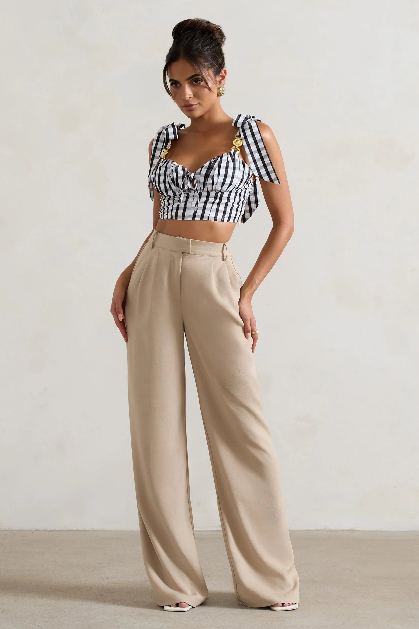Hastings Stone High Waist Wide Leg Trousers