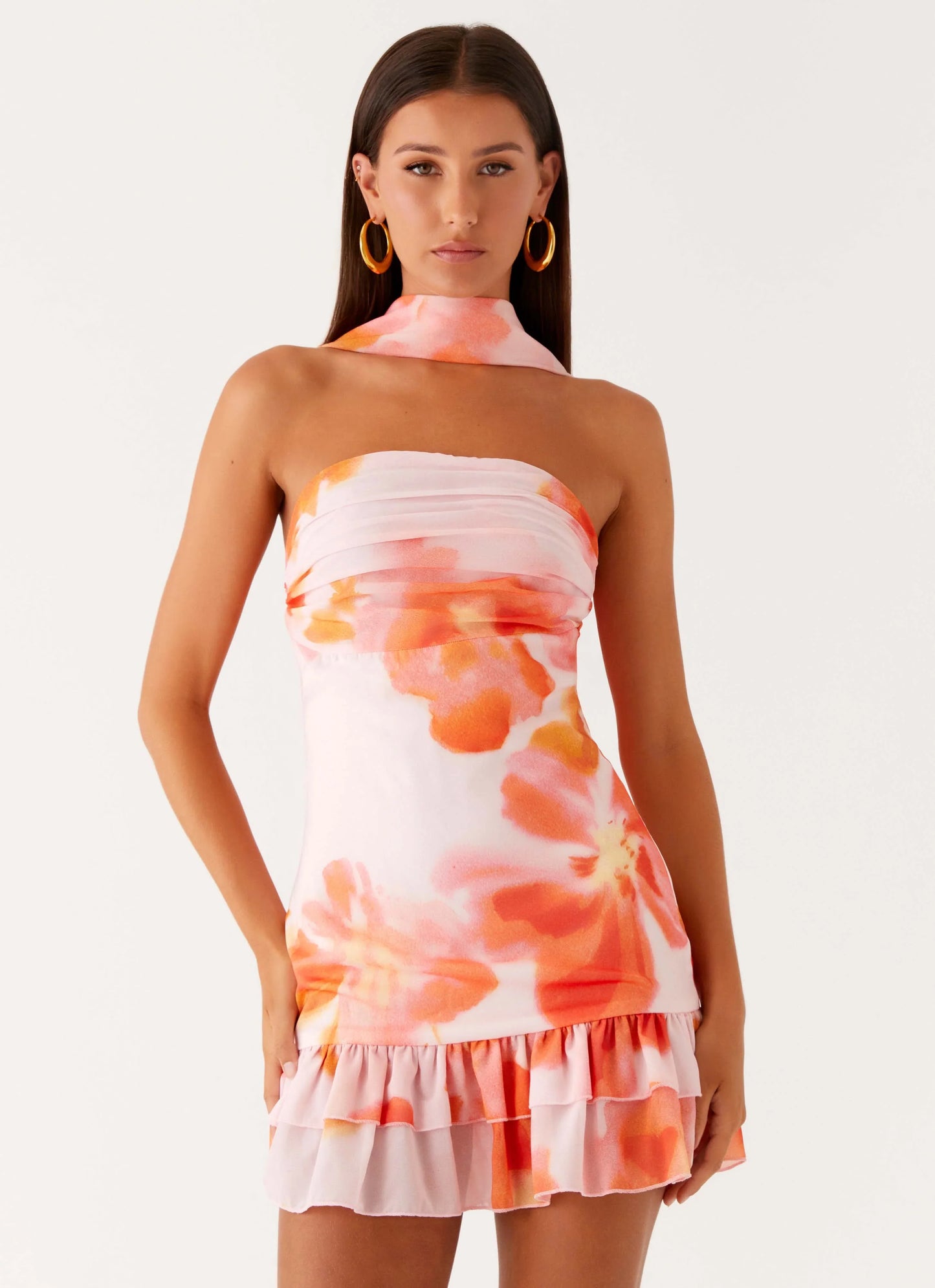 Manon Scarf Mini Dress Blushing Blossom
