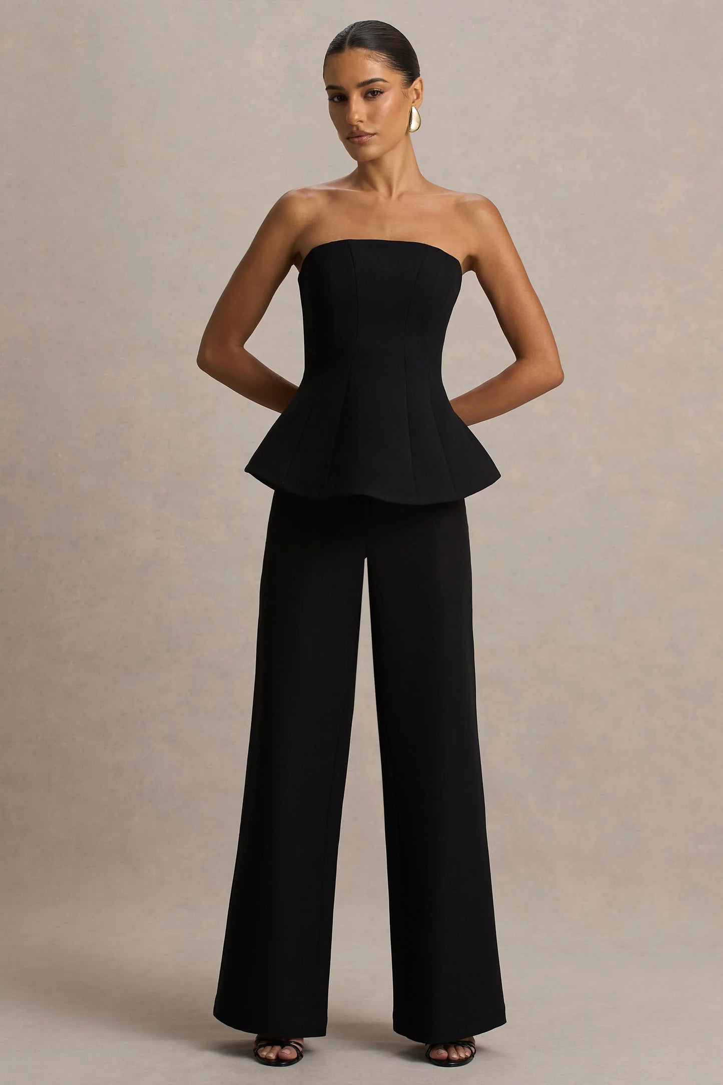 Silvia Black Straight Leg Trousers