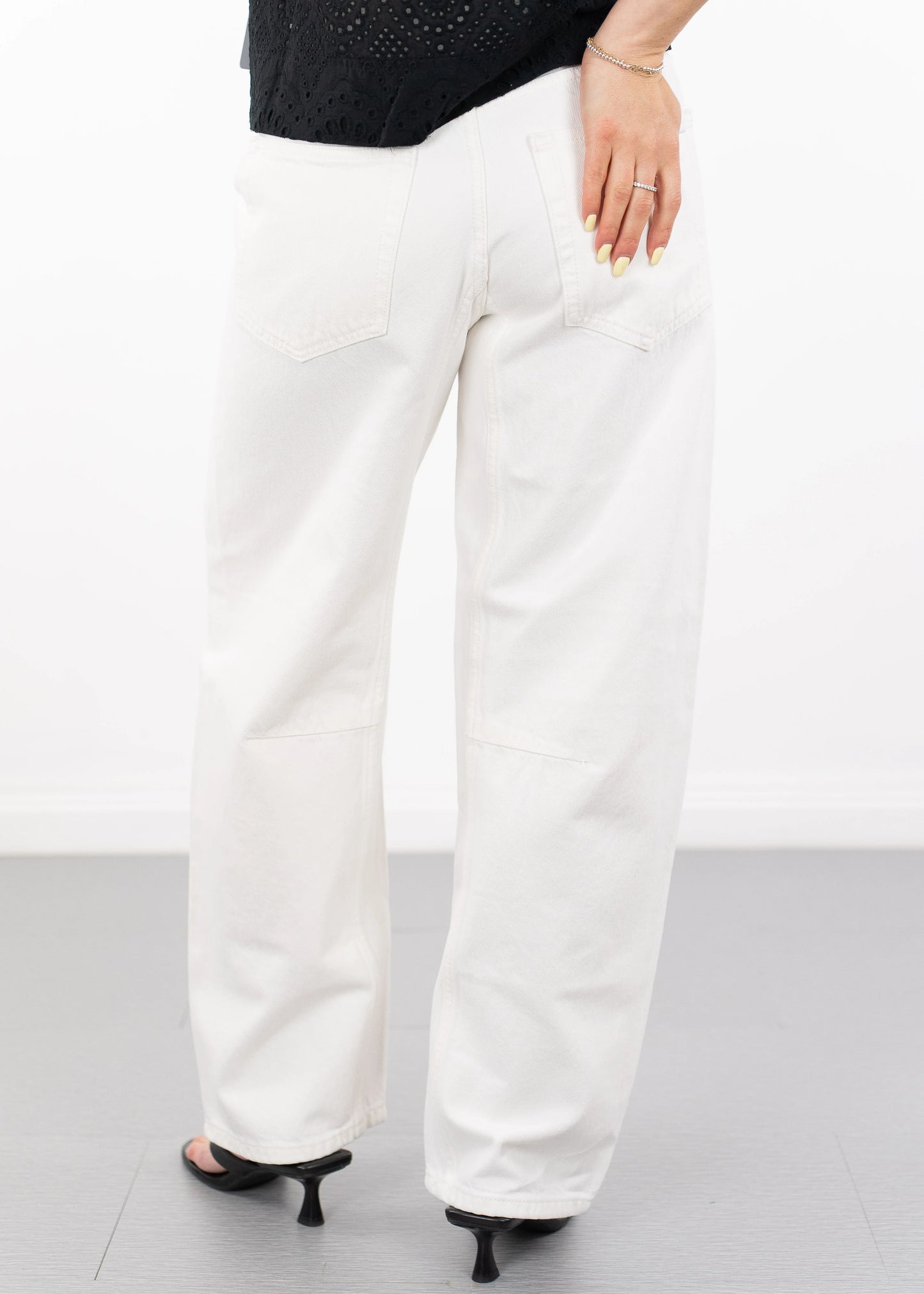 Pistola Beau Seamed Crescent Leg in Paper White