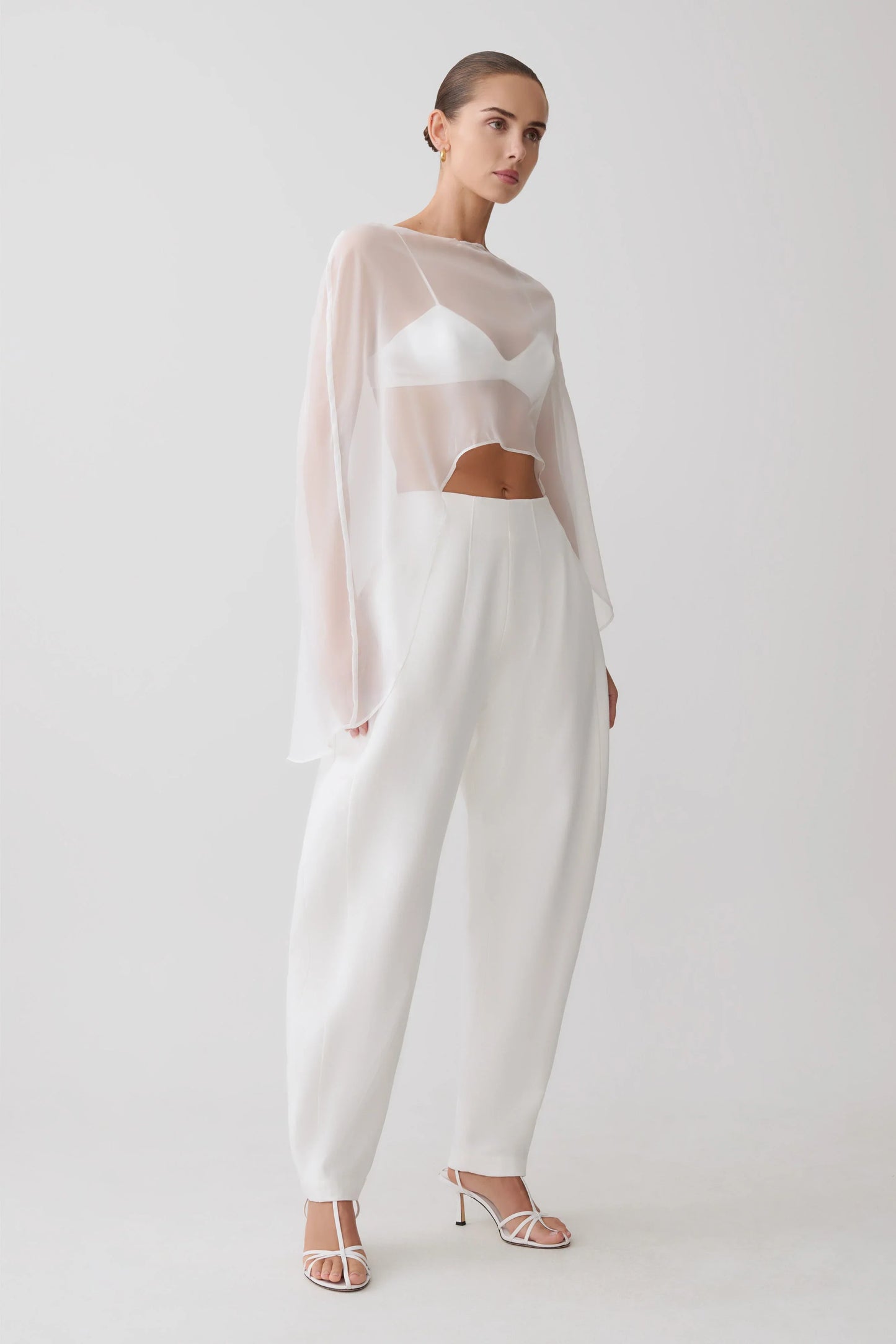 Kirstine Bralette With Chiffon Cape Ivory