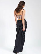 Cadence Black Satin Crystal Embellished Corset Dress Archive Sale