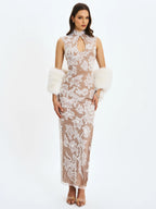 Jazmin White Multi wear Faux Fur Scarf