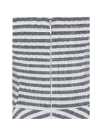 Riley Black White Striped Linen Flared Midi Dress