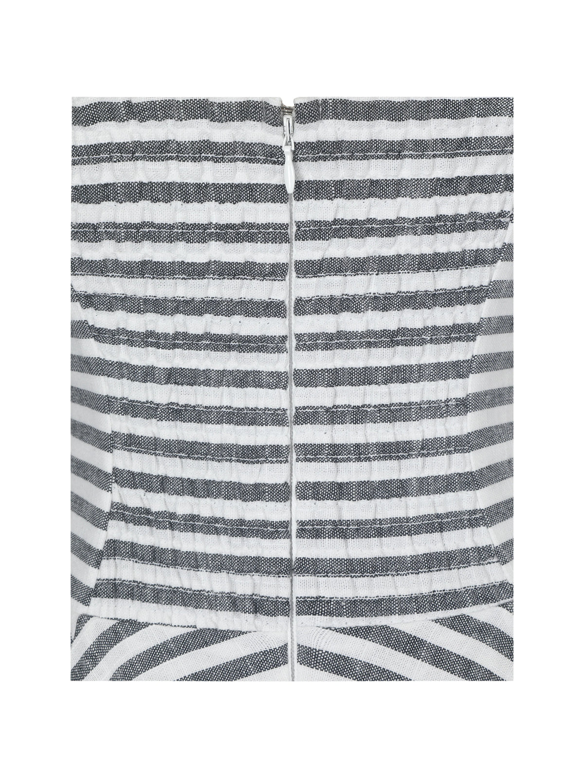 Riley Black White Striped Linen Flared Midi Dress