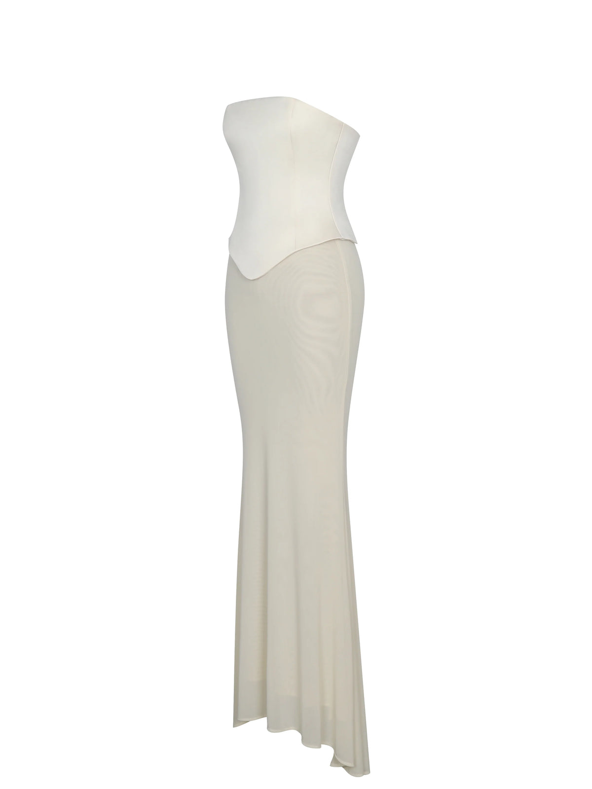 Adelina Butter Yellow Peplum Mermaid Gown with Lace up Back
