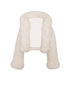 Kali White Cropped Vegan Shearling Fur Jacket