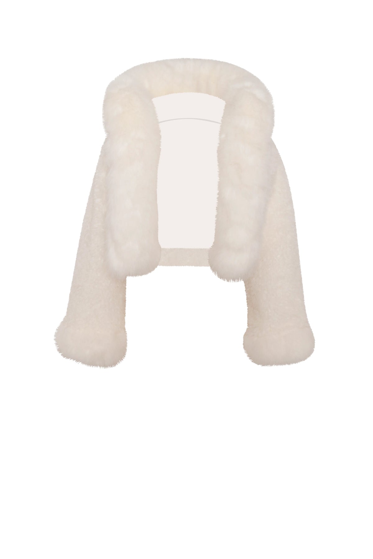 Kali White Cropped Vegan Shearling Fur Jacket