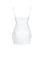 Tais Pearl Beaded Cocoon Shape Sleeveless Mini Dress