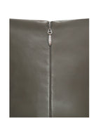 Parisia Cocoa Vegan Leather Drop Waist Midi Dress
