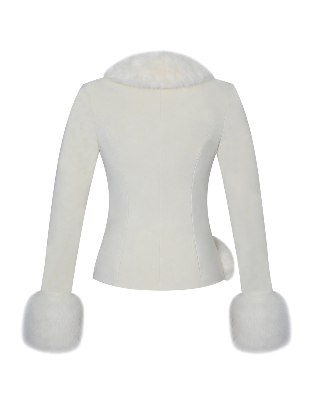 Adrian Cream Soft Leather Fur Trimmed Top