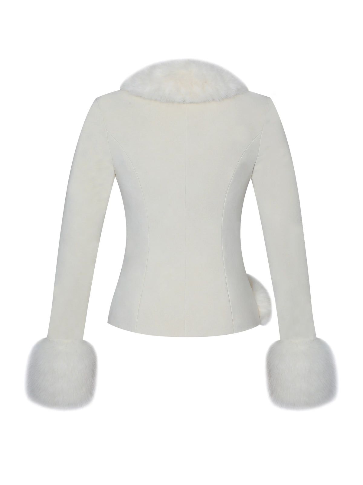 Adrian Cream Soft Leather Fur Trimmed Top