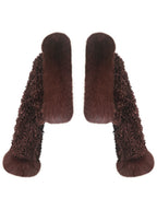 Kali Mahogany Cropped Vegan Shearling Fur Jacket
