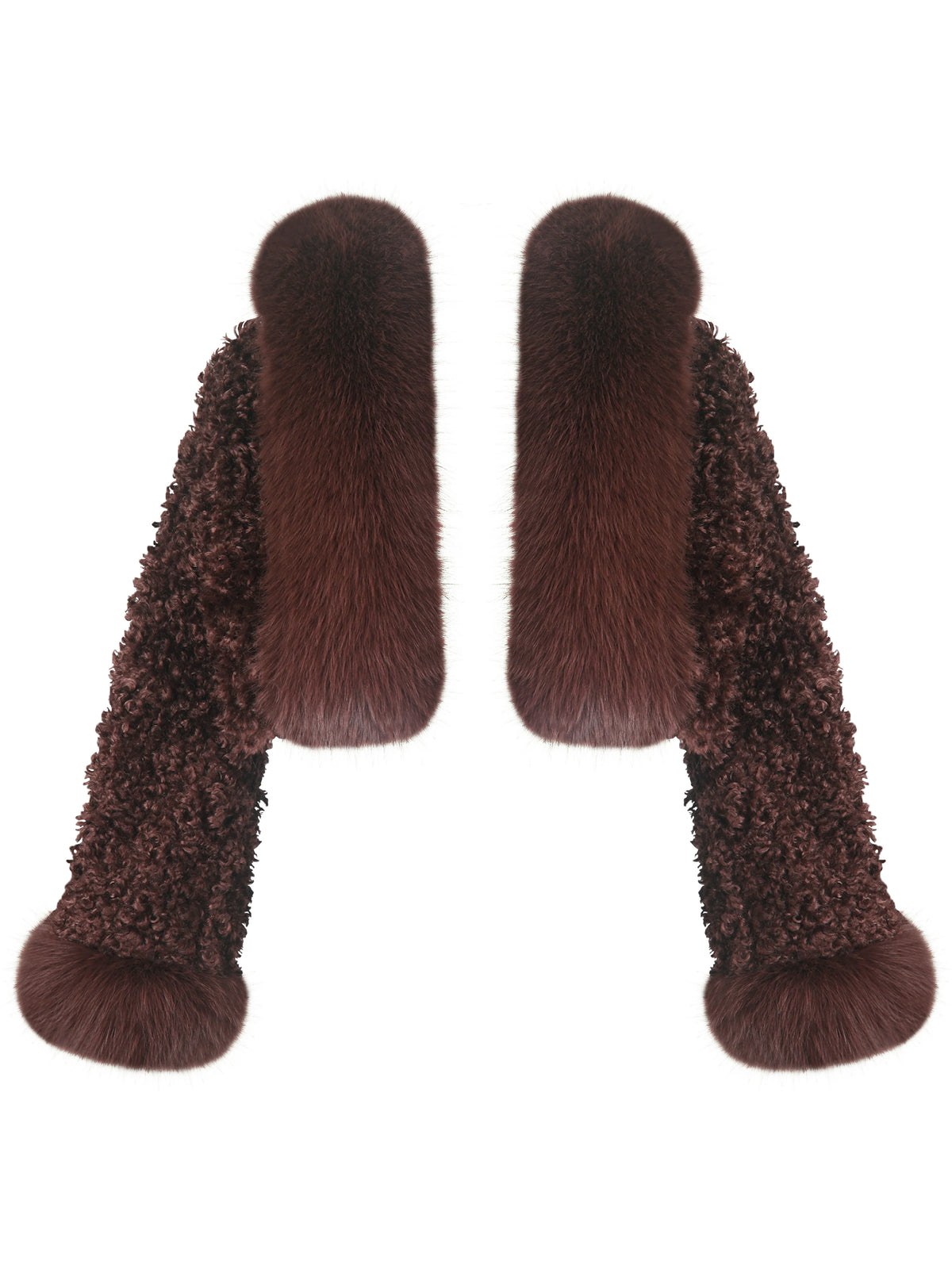 Kali Mahogany Cropped Vegan Shearling Fur Jacket