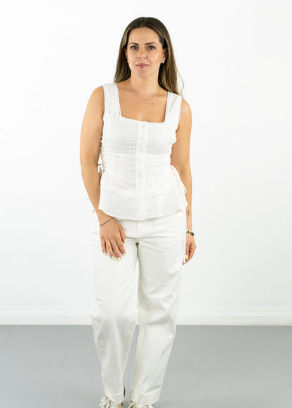 Kacey Boyfriend Jean Optic White