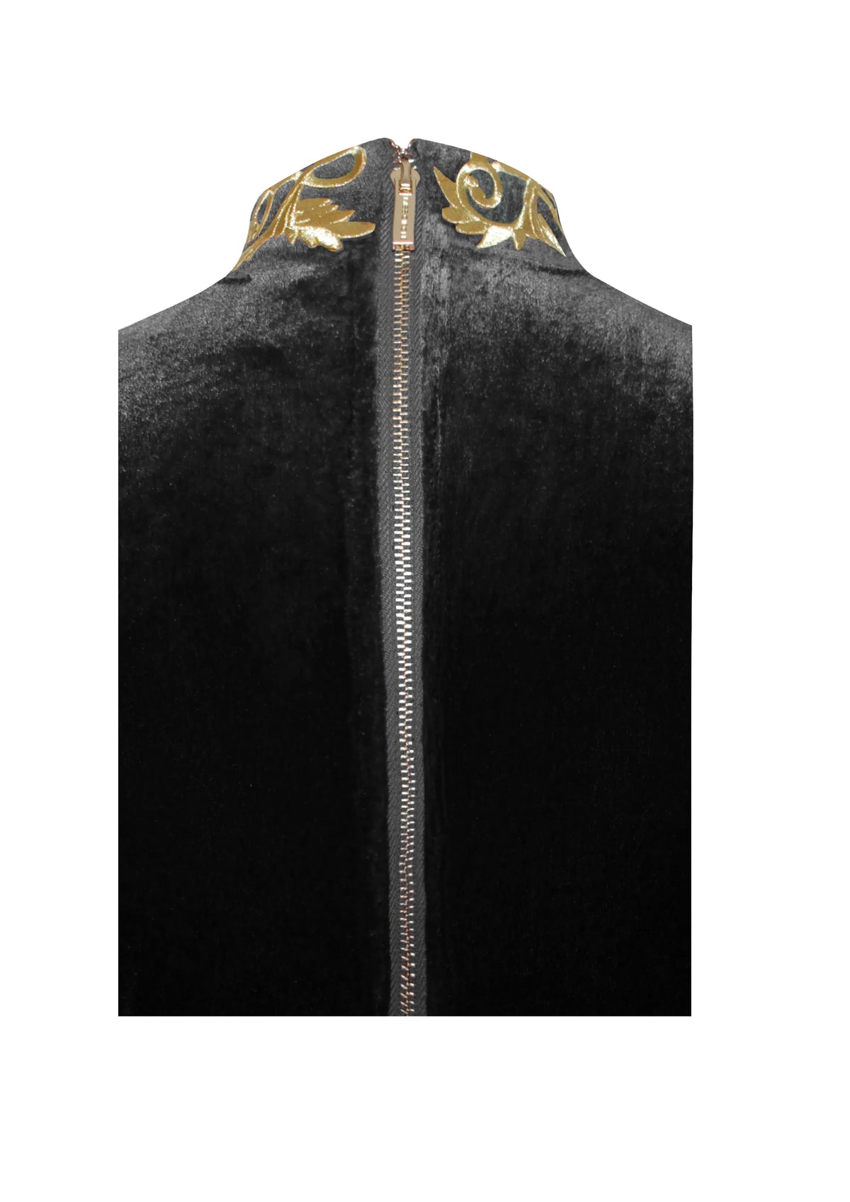 Zenaida Black Cutout High Slit Velvet Gown Archive Sale