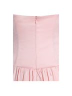 Najwa Baby Pink Ruched Breast Drop Waist Maxi Dress