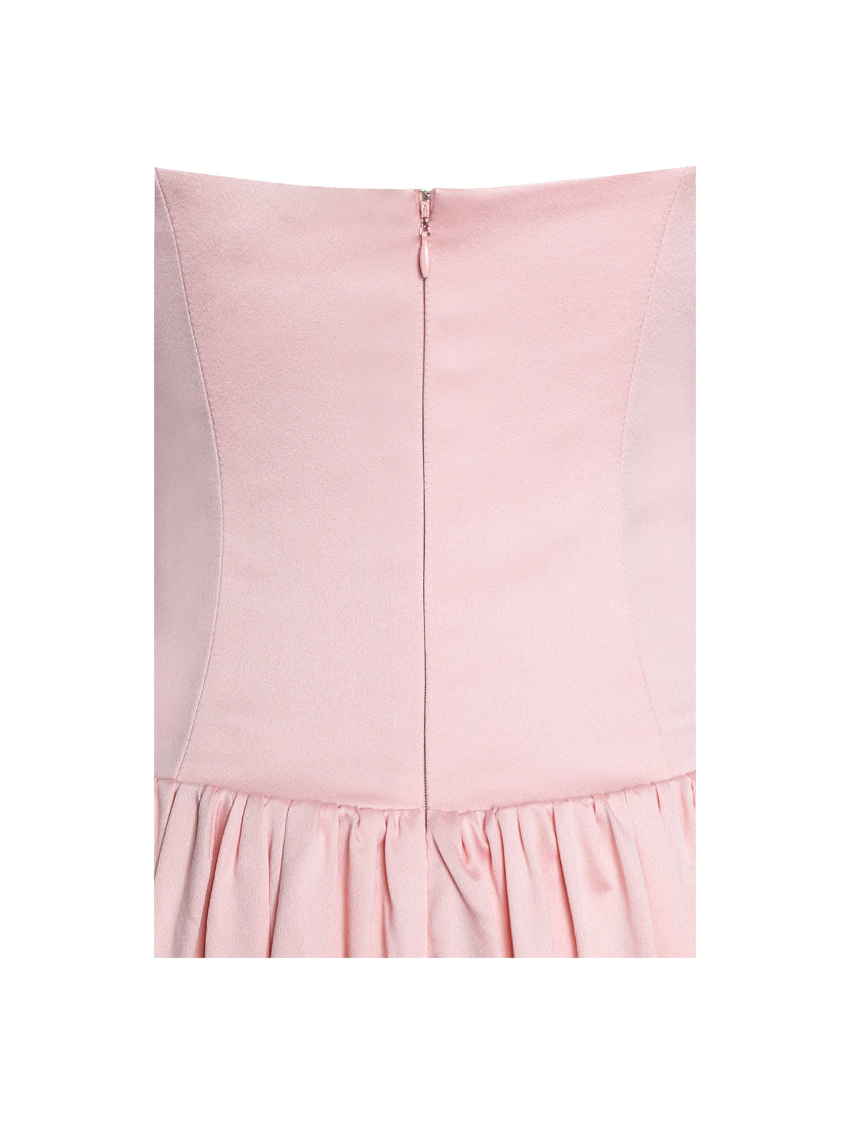 Najwa Baby Pink Ruched Breast Drop Waist Maxi Dress