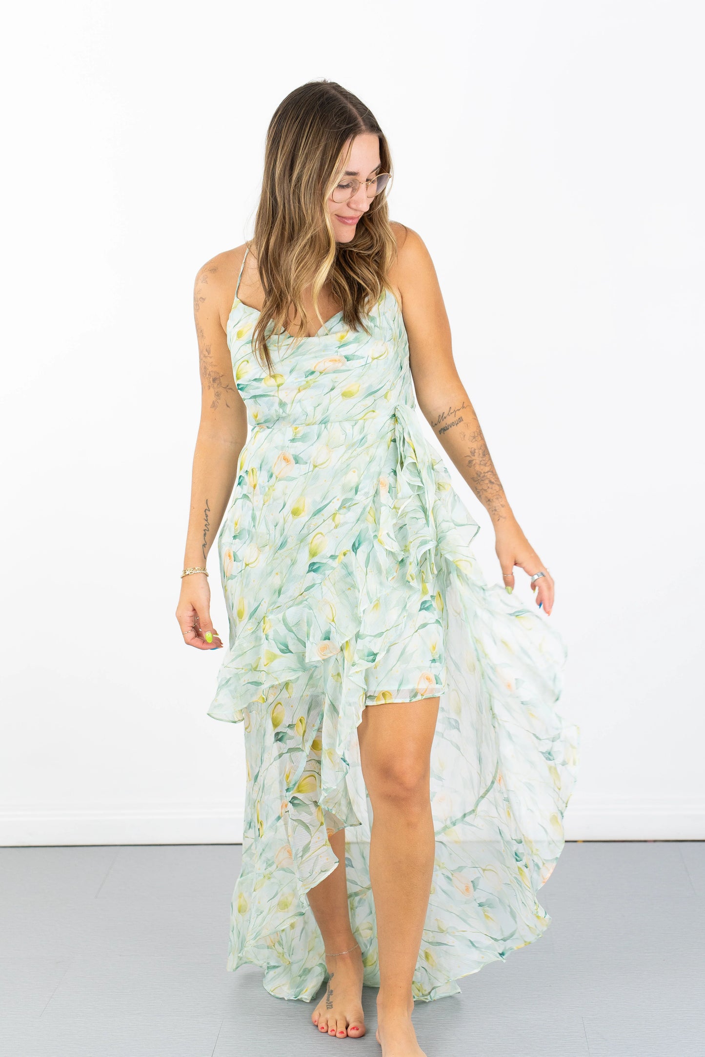Candace Asymmetrical Ruffle Dress