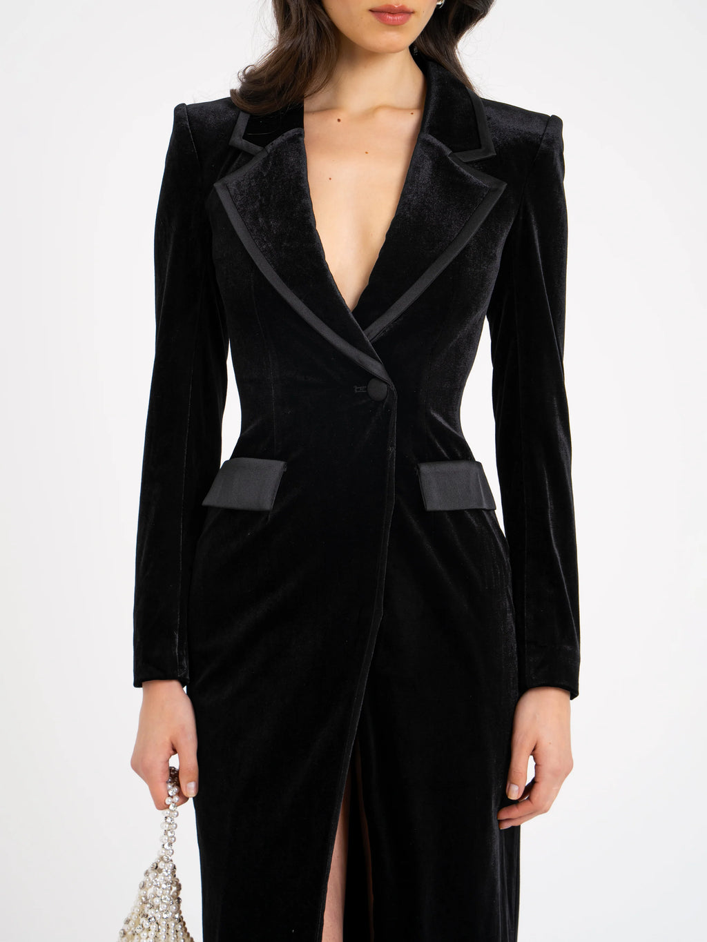 Willow Velvet High Slit Blazer Gown Archive Sale