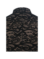 Quenisa Black Chenille Lace Long Sleeve Bodysuit