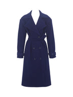 Jaelyn Midnight Blue Wool Blend Double Breasted Belted Coat