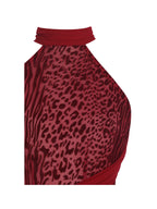 Cerise Scarlet Burnout Velvet Multiwear Mesh Ribbon Maxi Dress