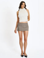 Osira Taupe Low Waisted Micro Skort