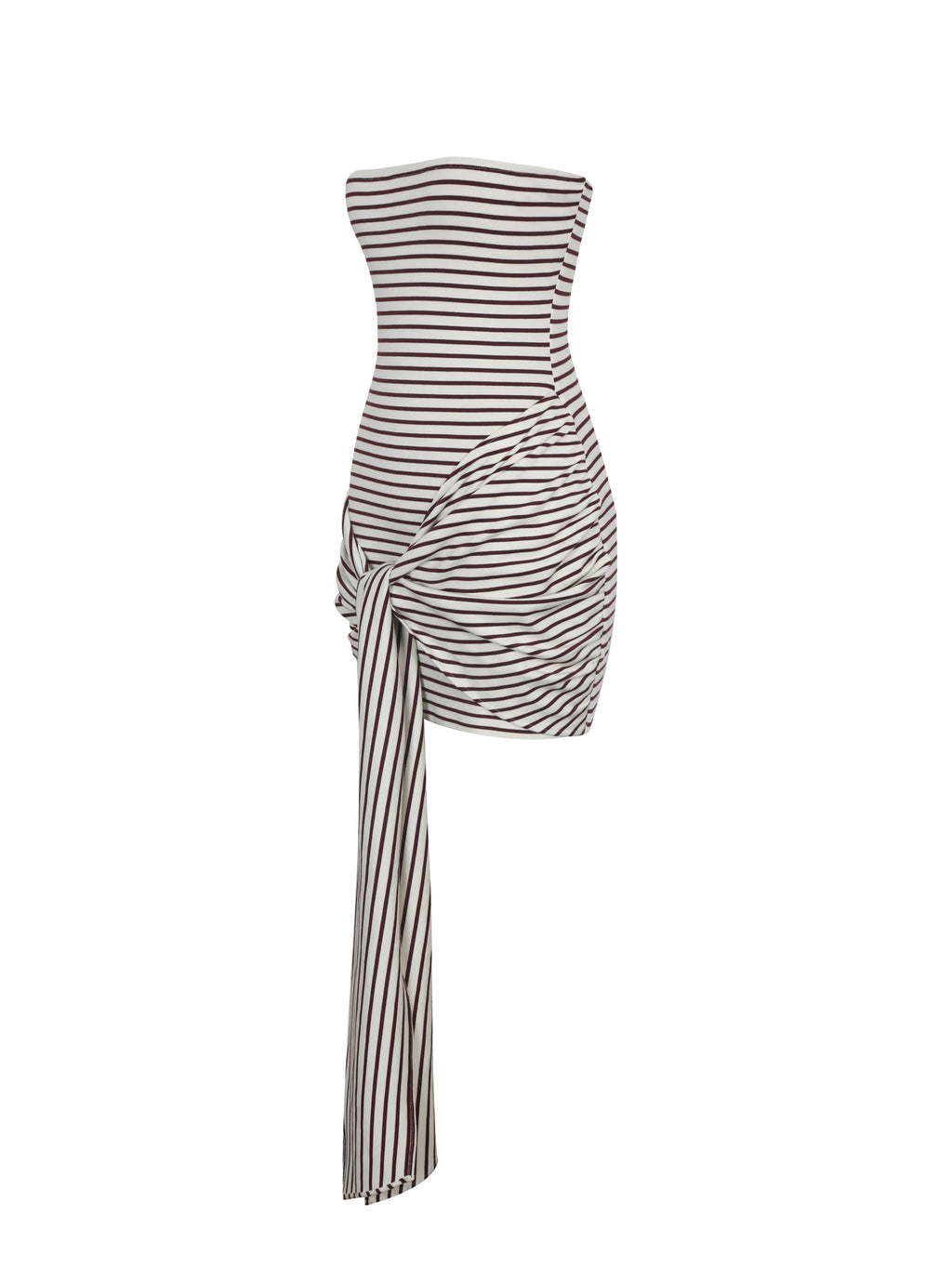Tommie Ivory Burgundy Lyocell Jersey Tie Strap Mini Dress