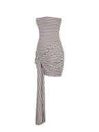 Tommie Ivory Burgundy Lyocell Jersey Tie Strap Mini Dress