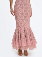 Rosalyn Pink Lace Sweetheart Maxi Mermaid Dress