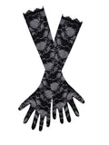 Rae Black Lace Opera length Gloves