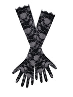 Rae Black Lace Opera length Gloves