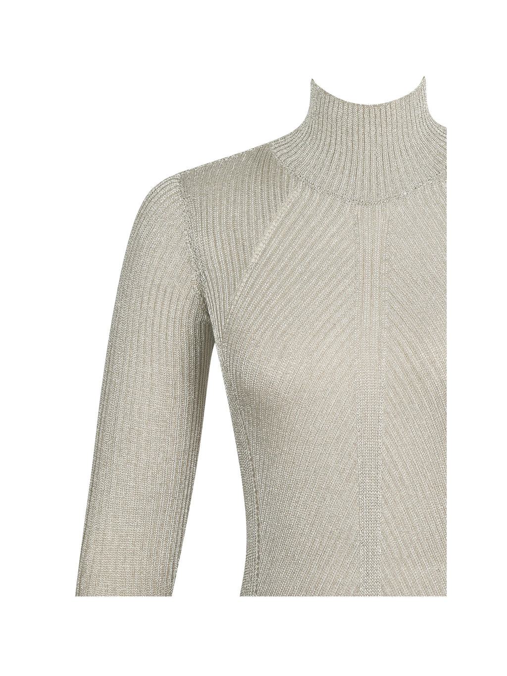 Shay Gold Stretch Knit Backless Long Sleeve Maxi Dress