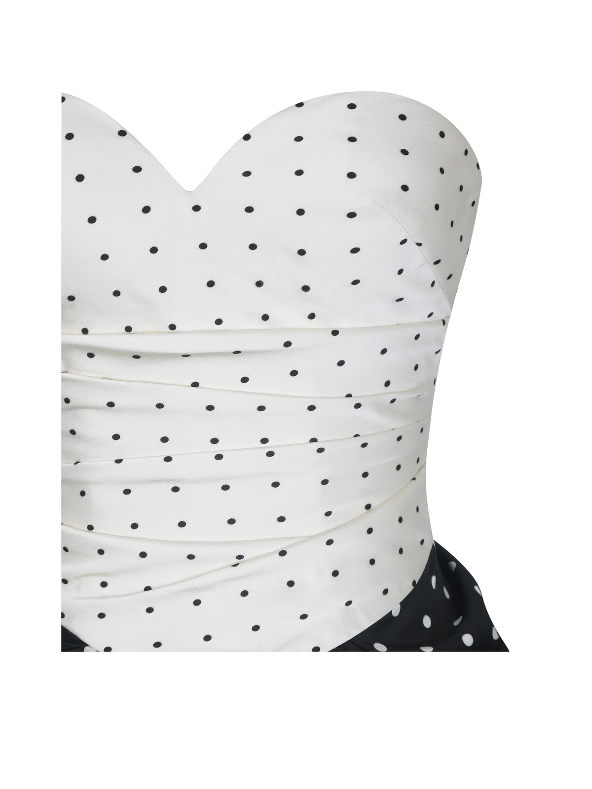 Tamryn Black White Polka Dot Sweetheart Maxi Dress