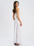 Ucille White Embroidered Chiffon Maxi Dress Archive Sale