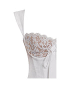 Freddie White Lace Satin Maxi Corset Dress