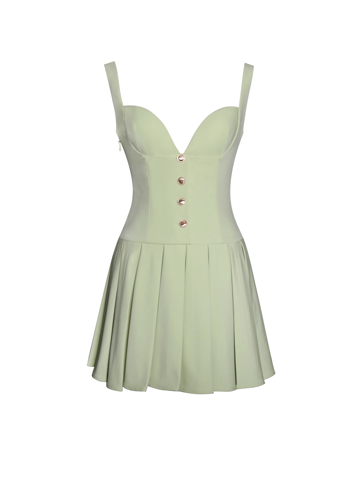 Tala Pistachio Green Sleeveless Pleated Preppy Mini Dress Archive Sale