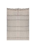 Xiomara Beige Gold Stripe Crochet Knit Mermaid Midi Dress