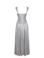 Palmer Silver Glitter Drop Waist Maxi Dress