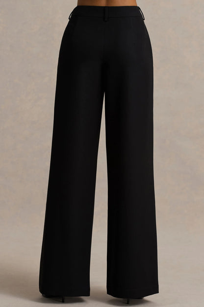 Silvia Black Straight Leg Trousers