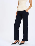 Yanin Navy Low Rise Straight Leg Pants