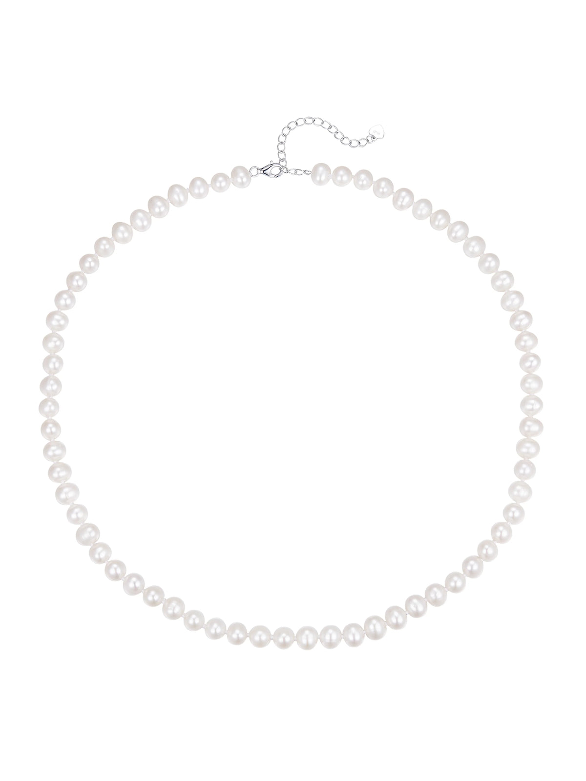 Freshwater Pearls Necklace with White Gold Vermeil