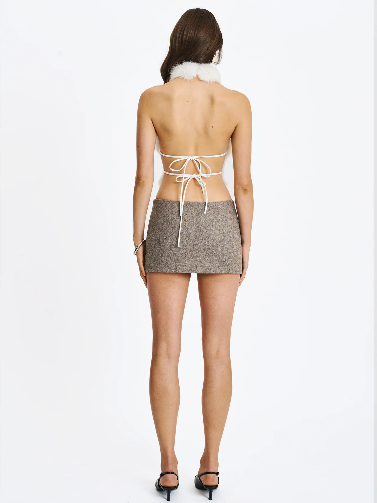 Osira Taupe Low Waisted Micro Skort