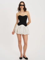 Dahliana Polka Dot Bubble Hem Corset Mini Dress Archive Sale
