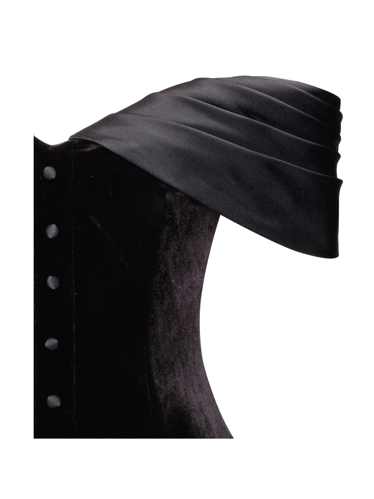 Echo Black Velvet Off shoulder Pleated Mini Dress