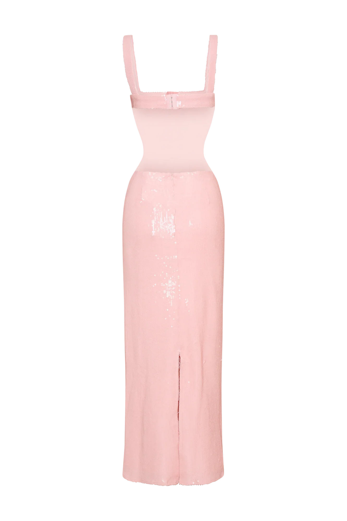 Adoria Sequin Cut Out Maxi Dress Pale Pink