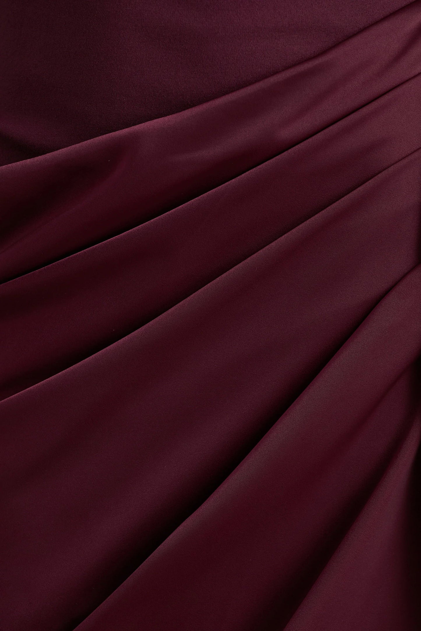 Raffie Plum Long Sleeve Midi Dress With Satin Wrap Skirt