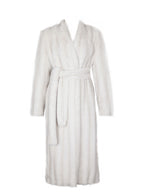 Celine Soft White Faux Mink Belted Longline Coat